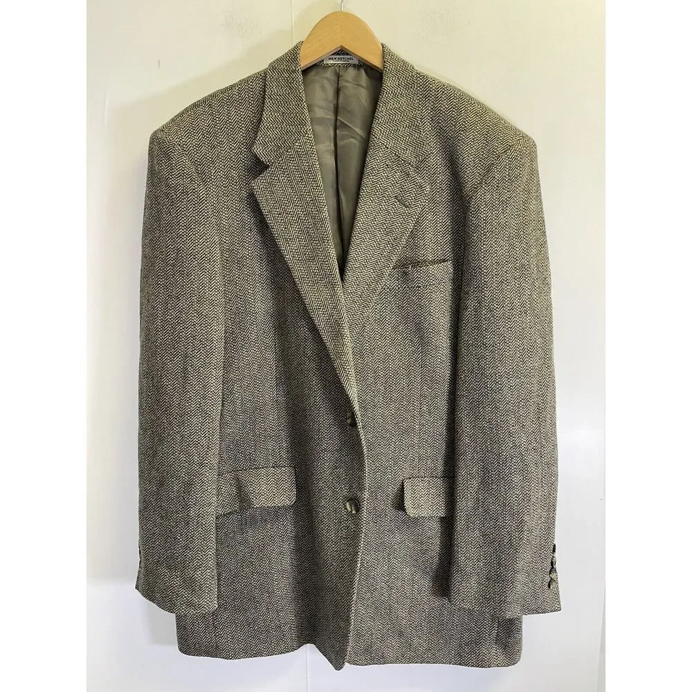 Max Mitchell Mens‎ 42R Blazer Sport coat Jacket Wool blend Black Gray